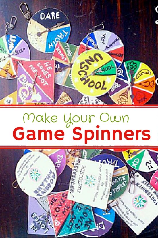 How to make a game spinner pinterest