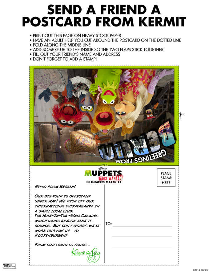 Free Printable Muppets Postcard