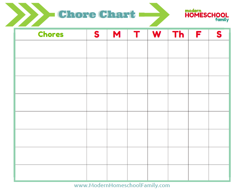 free printable chore chart for kids
