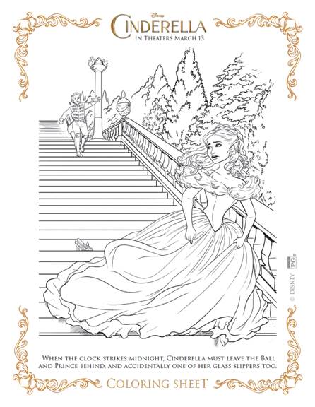Get These Cinderella Coloring Sheets