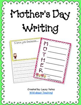 two writing activities for Mother's Day