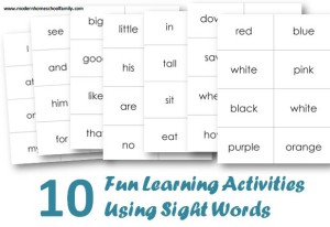 10 fun learning activities using sight words