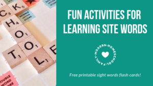 Learning activities using sight words