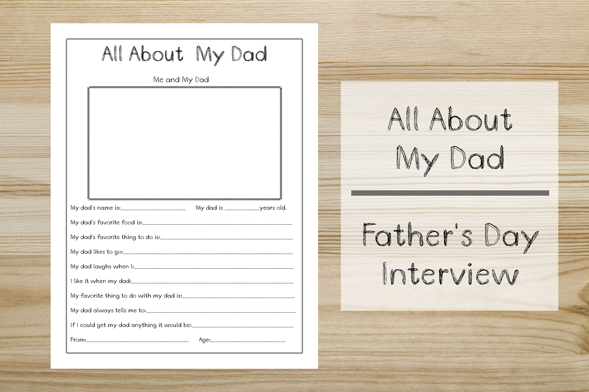 Free Father’s Day Printable: All About My Dad