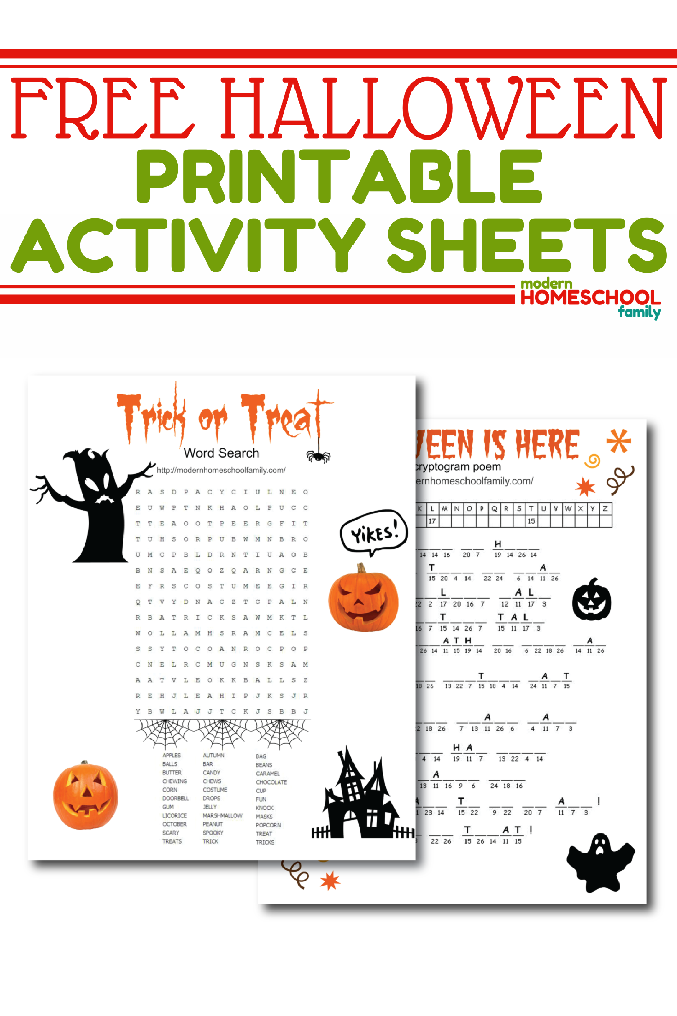 free-halloween-printable-activity-sheets-pinterest