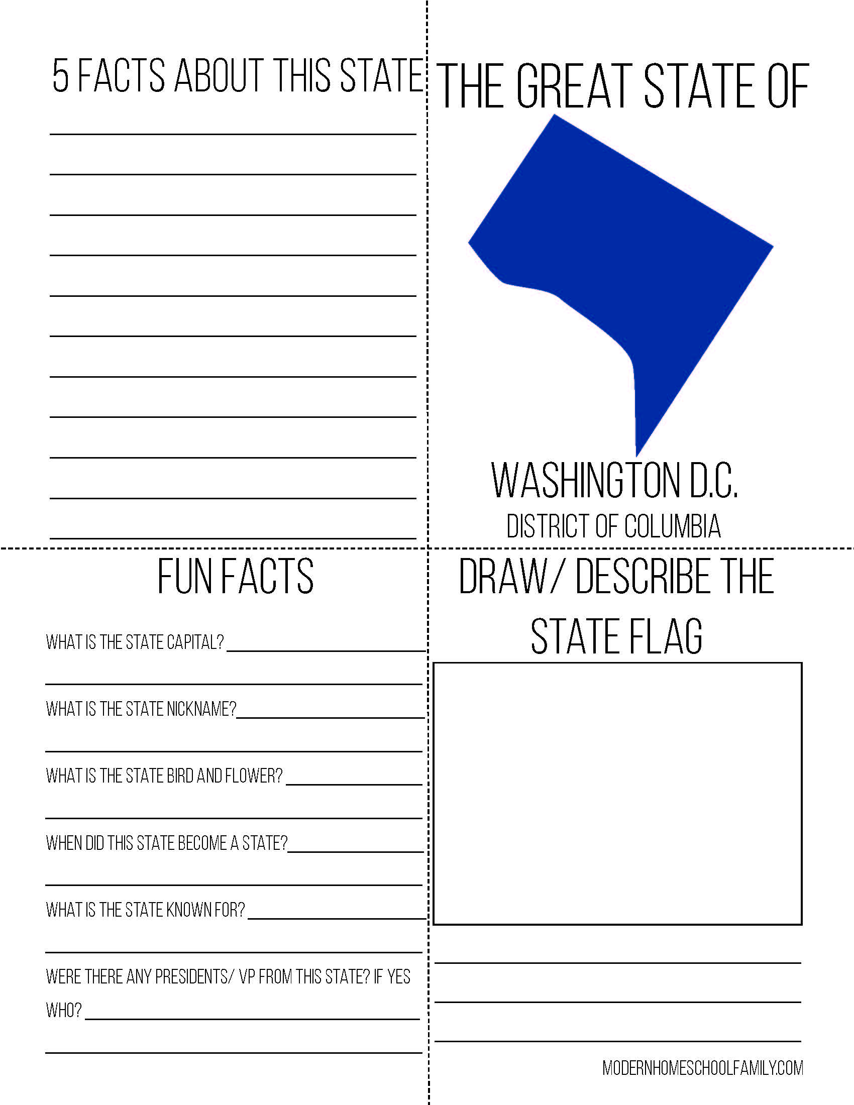 50 States Notebooking Unit for Homeschoolers (Full Color)