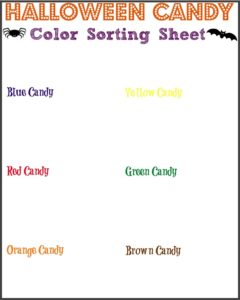 Candy Sorting Activity Sheet