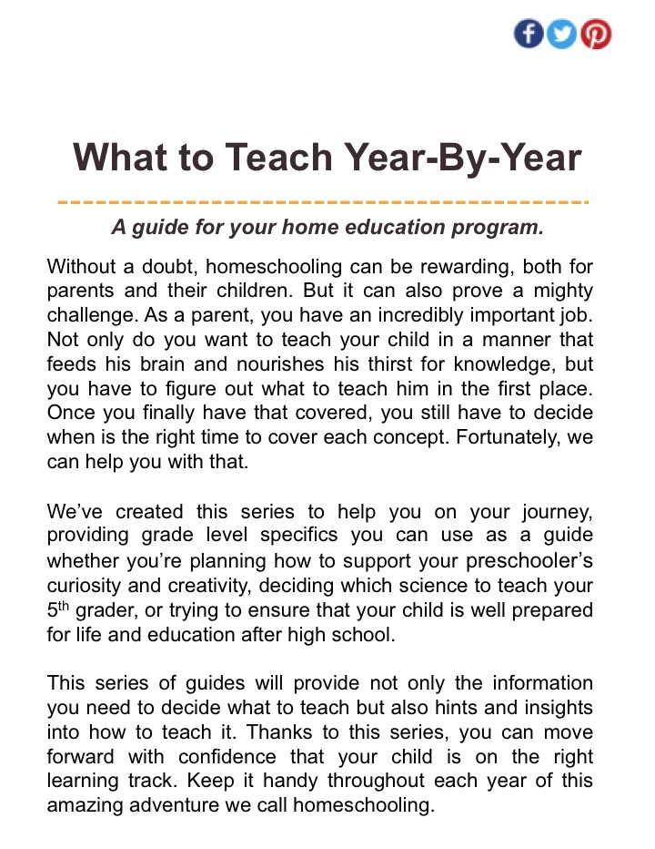 Year-by-Year Teaching Guide for Homeschoolers